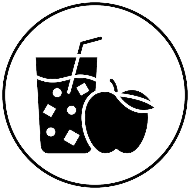 El icono vectorial de jugo de manzana se puede usar para el conjunto de iconos de bebidas