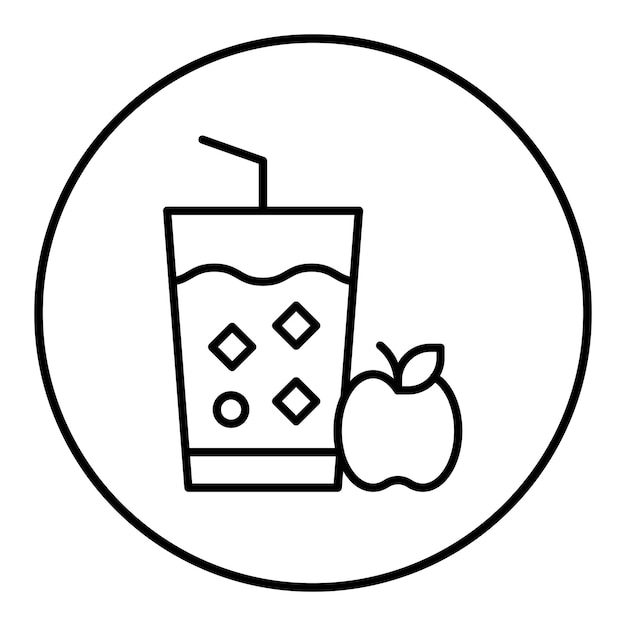 El icono vectorial del jugo de manzana se puede usar para el conjunto de iconos del gimnasio
