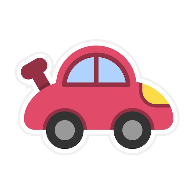 Vector el icono vectorial de juguete de coche se puede usar para el conjunto de iconos de bebé