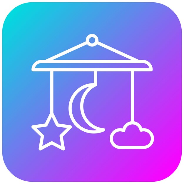 El icono vectorial de juguete colgante se puede usar para el conjunto de iconos de la ducha de bebé