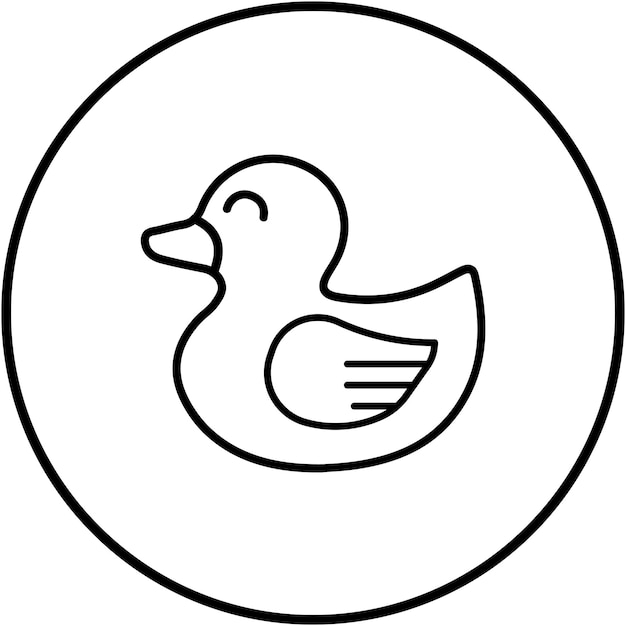 El icono vectorial de juguete del pato se puede usar para el conjunto de iconos del jardín de infantes
