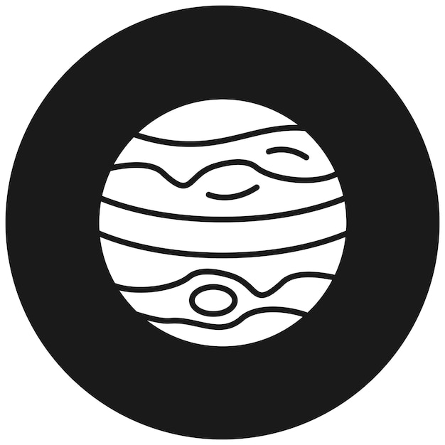 El icono vectorial de Júpiter se puede usar para el conjunto de iconos de tecnología espacial