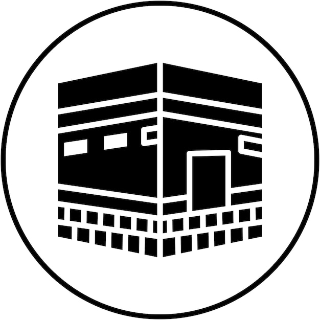 El icono vectorial de la Kaaba se puede usar para el conjunto de iconos de Ramadán
