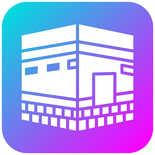 El icono vectorial de la Kaaba se puede usar para el conjunto de iconos de Ramadán
