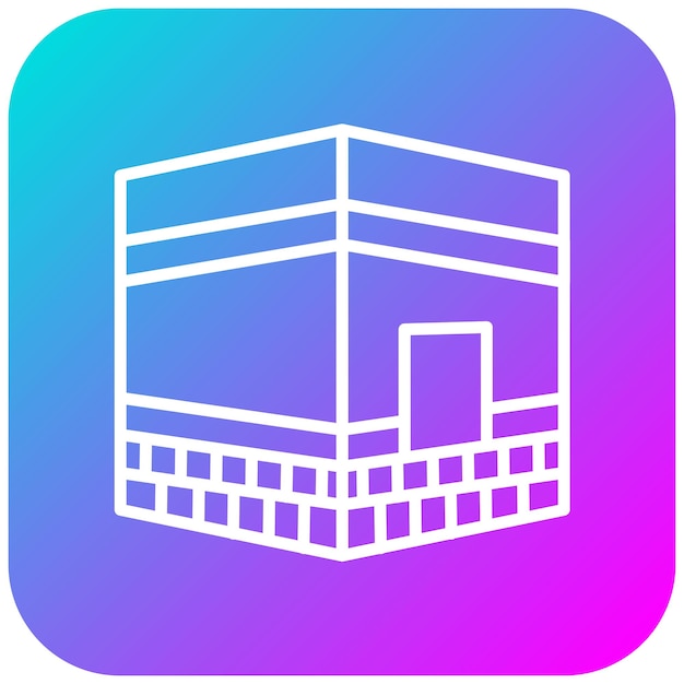 El icono vectorial de la Kaaba se puede usar para el icono de peregrinación de Hajj