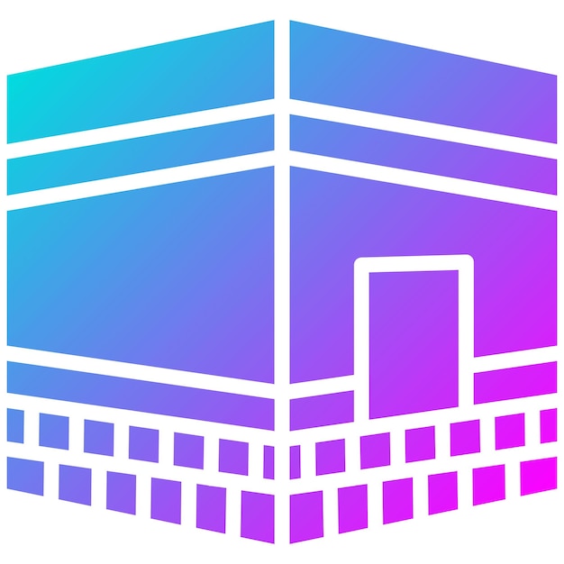 El icono vectorial de la Kaaba se puede usar para el icono de peregrinación de Hajj