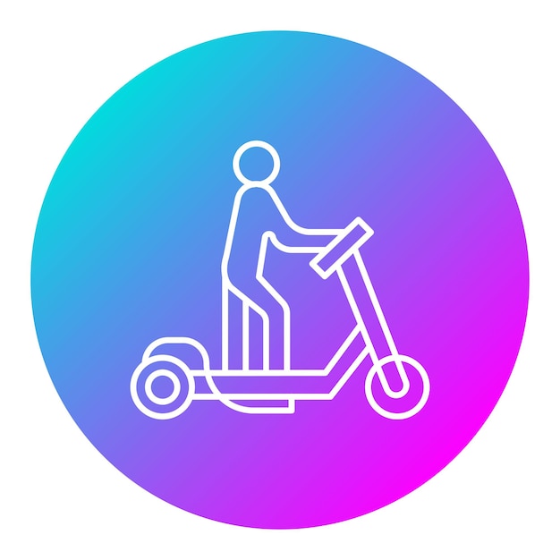 El icono vectorial de Kick Scooter se puede utilizar para el conjunto de iconos de transporte