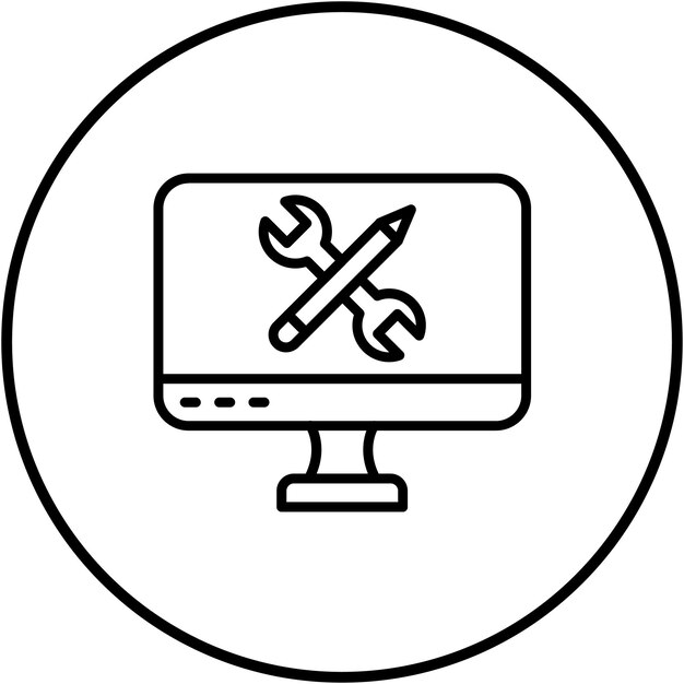 El icono vectorial del kit de herramientas se puede utilizar para el conjunto de iconos de programación informática