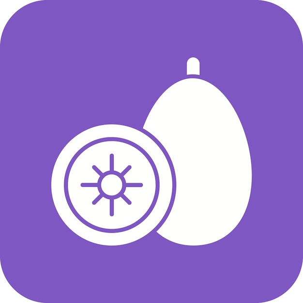 El icono vectorial de kiwi se puede usar para el conjunto de iconos de frutas y verduras