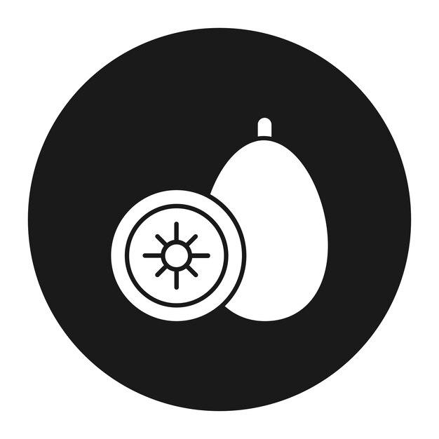 El icono vectorial de kiwi se puede usar para el conjunto de iconos de frutas y verduras