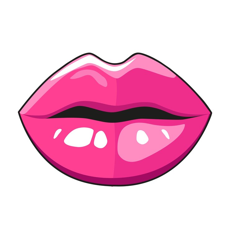 Vector icono vectorial labios rosados para el día de san valentín colección de elementos de diseño plano para tarjetas de felicitación