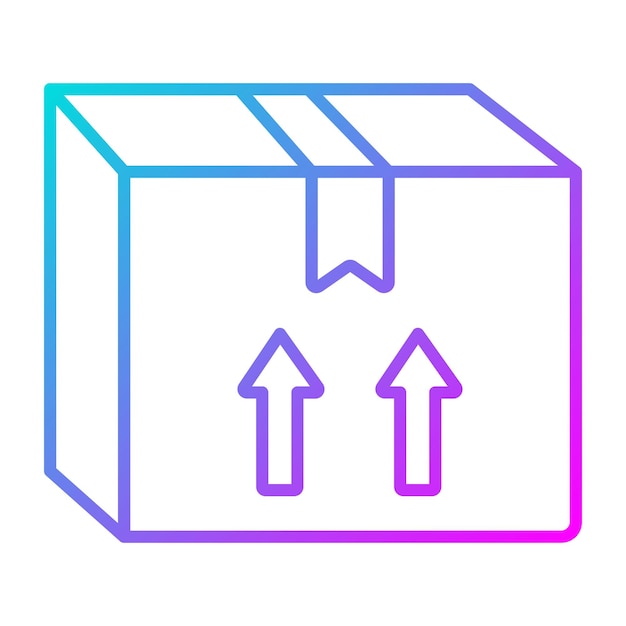 El icono vectorial del lado de arriba del paquete se puede utilizar para el conjunto de iconos de entrega y logística