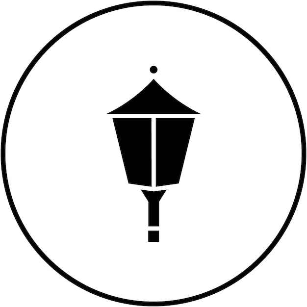 El icono vectorial de la lámpara de calle se puede utilizar para el conjunto de iconos de la ciudad inteligente