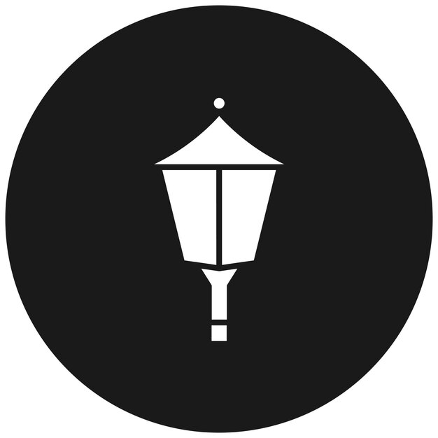 El icono vectorial de la lámpara de calle se puede utilizar para el conjunto de iconos de la ciudad inteligente