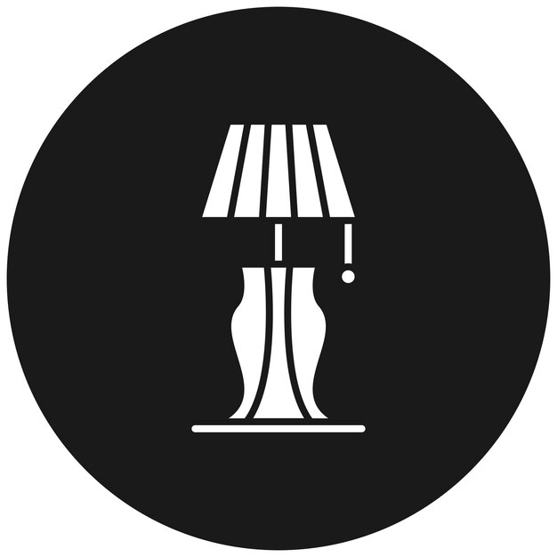 El icono vectorial de la lámpara de mesa se puede utilizar para el conjunto de iconos de artículos para el hogar