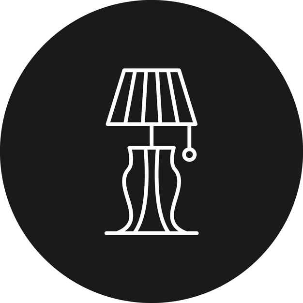 El icono vectorial de la lámpara de mesa se puede utilizar para el conjunto de iconos de artículos para el hogar