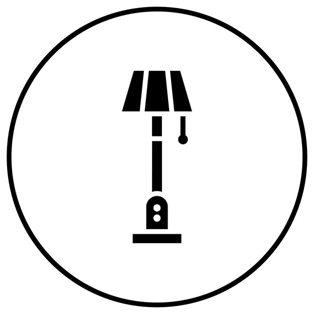 El icono vectorial de la lámpara de piso se puede utilizar para el conjunto de iconos interiores