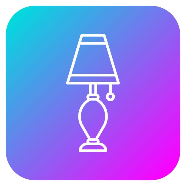 El icono vectorial de la lámpara de la tabla se puede usar para el conjunto de iconos de la biblioteca