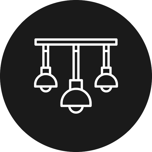 El icono vectorial de la lámpara de techo se puede utilizar para el conjunto de iconos interiores