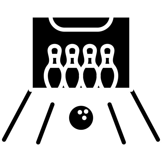 El icono vectorial de LAN Lounge se puede usar para el conjunto de iconos de bolos