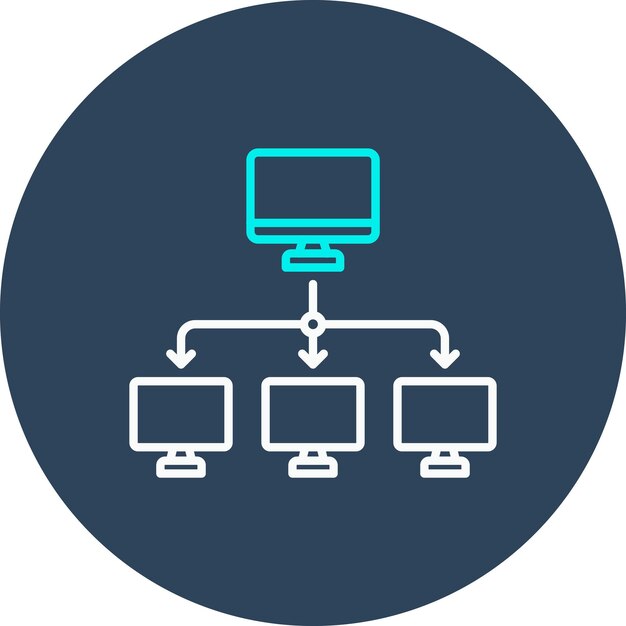 El icono vectorial de LAN se puede utilizar para el conjunto de iconos de computadora y hardware