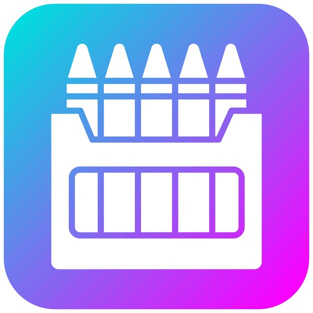 El icono vectorial de lápices de colores se puede usar para el conjunto de iconos del jardín de infantes