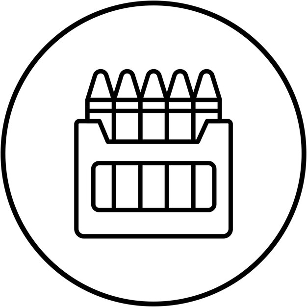 El icono vectorial de lápices de colores se puede usar para el conjunto de iconos del jardín de infantes