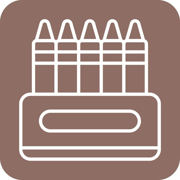 El icono vectorial de lápices de colores se puede utilizar para el conjunto de iconos de juguetes para niños