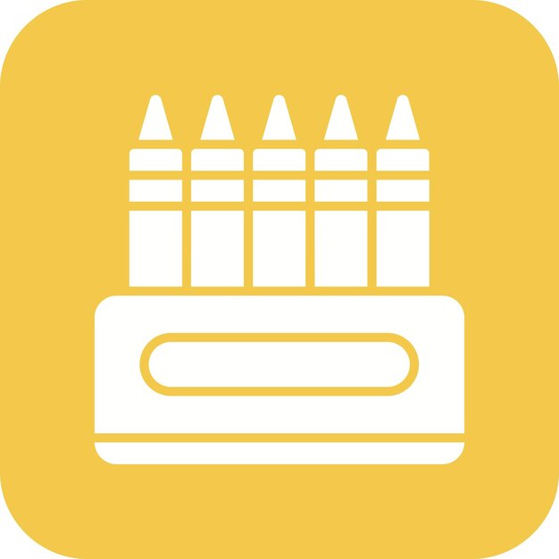 El icono vectorial de lápices de colores se puede utilizar para el conjunto de iconos de juguetes para niños