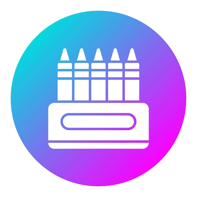 El icono vectorial de lápices de colores se puede utilizar para el conjunto de iconos de juguetes para niños