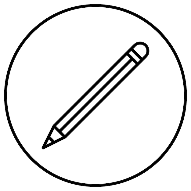 El icono vectorial del lápiz se puede utilizar para el conjunto de iconos de papelería de Office