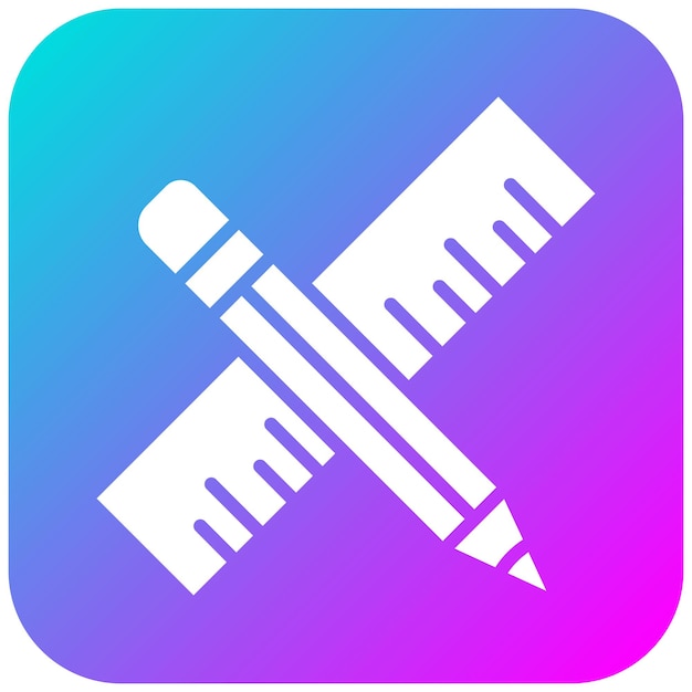 El icono vectorial del lápiz y la regla se puede usar para el conjunto de iconos de herramientas