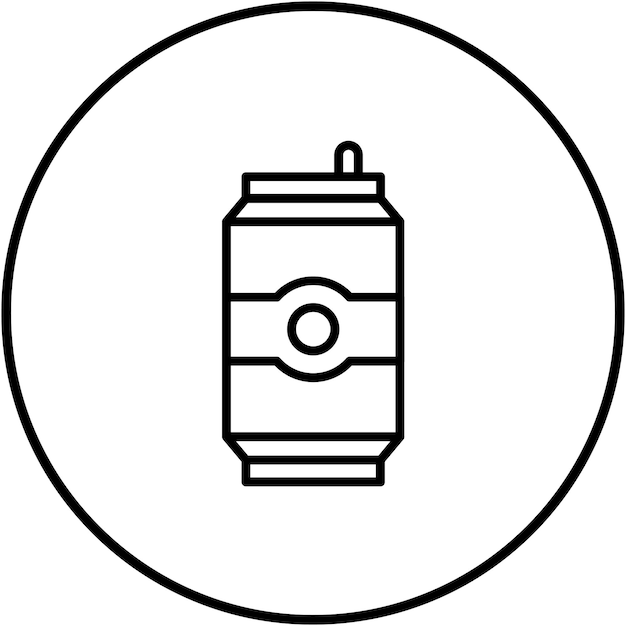 El icono vectorial de la lata de cola se puede usar para el conjunto de iconos de bebidas