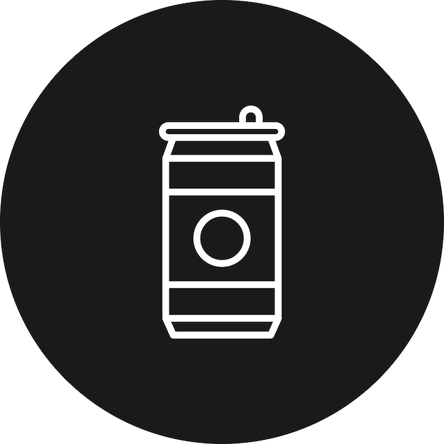 El icono vectorial de la lata de refresco se puede usar para el conjunto de iconos de cumpleaños