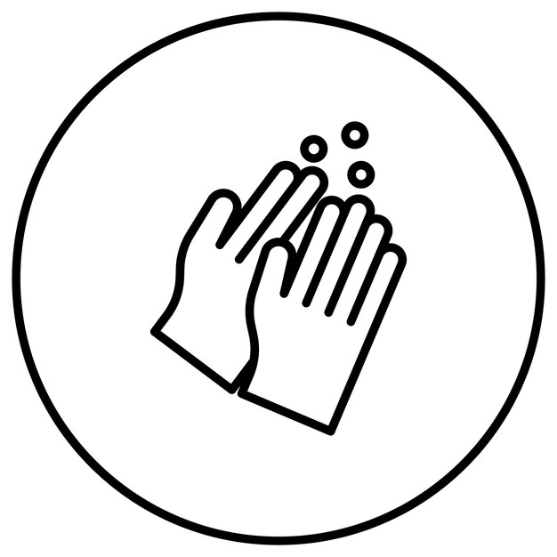 El icono vectorial de lavado de manos se puede usar para el conjunto de iconos de limpieza de la casa