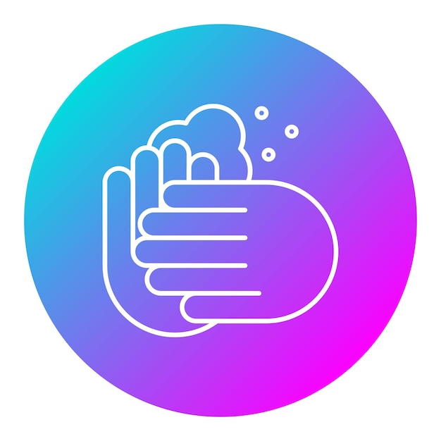 El icono vectorial de lavado de manos se puede utilizar para el conjunto de iconos de rutina de higiene