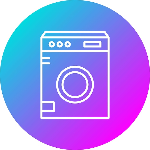 El icono vectorial de la lavadora se puede usar para el conjunto de iconos de Smart City