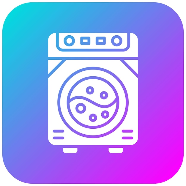 El icono vectorial de la lavadora se puede utilizar para el conjunto de iconos de artículos para el hogar