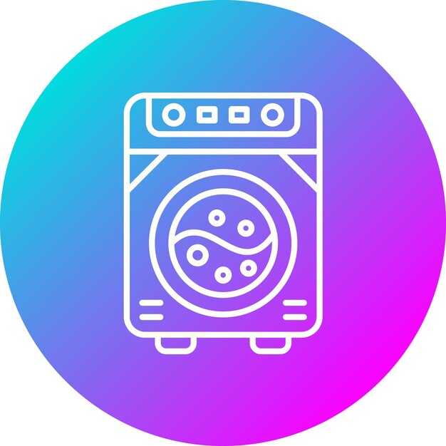 El icono vectorial de la lavadora se puede utilizar para el conjunto de iconos de artículos para el hogar