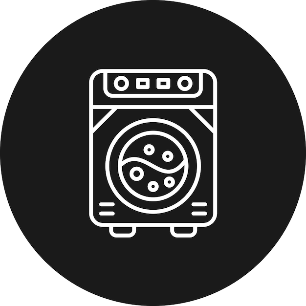 El icono vectorial de la lavadora se puede utilizar para el conjunto de iconos de artículos para el hogar