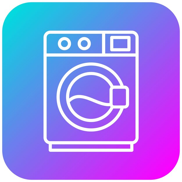 El icono vectorial de la lavadora se puede utilizar para el conjunto de iconos de características de la tela