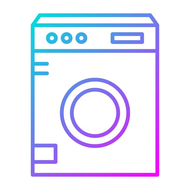 El icono vectorial de la lavadora se puede utilizar para el conjunto de iconos de Smart City