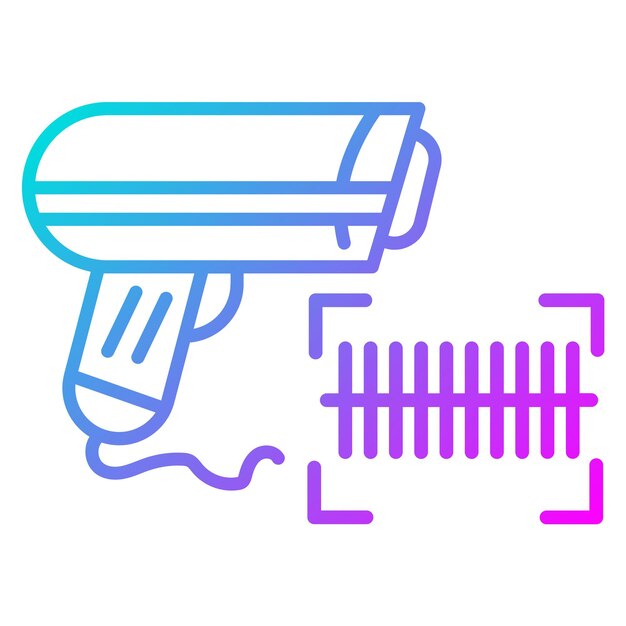 El icono vectorial del lector de códigos de barras se puede utilizar para el conjunto de iconos del supermercado