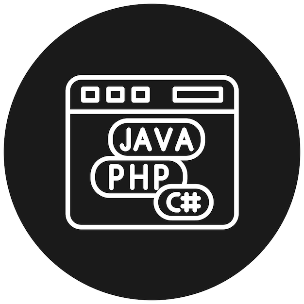 El icono vectorial del lenguaje de codificación se puede utilizar para el conjunto de iconos de programación informática
