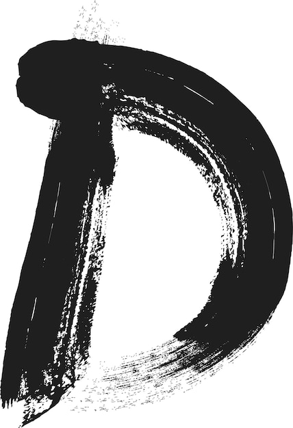 icono vectorial de la letra D con trazo de tinta D letras escritas a mano negras dibujadas a mano D letras logotipo