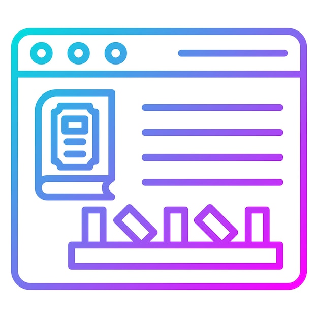 El icono vectorial de la librería electrónica se puede utilizar para el conjunto de iconos de educación en línea