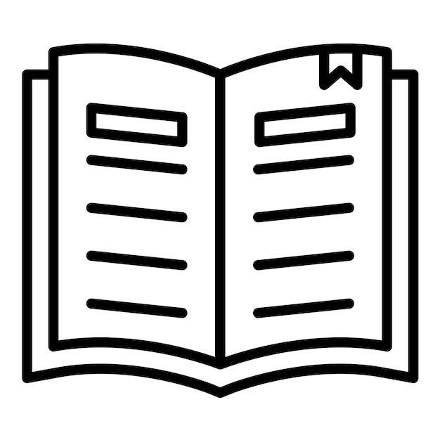 El icono vectorial de libro abierto se puede utilizar para el conjunto de iconos de negocios y recursos humanos