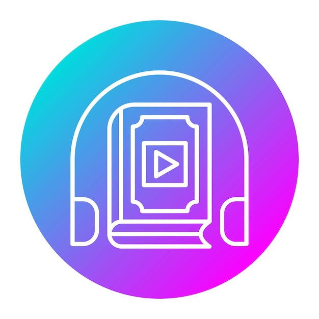 El icono vectorial del libro de audio se puede utilizar para el conjunto de iconos de educación en línea