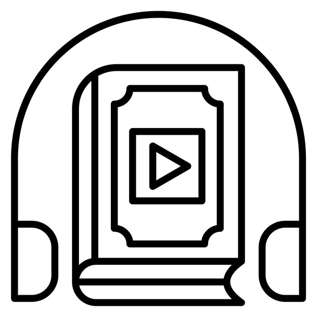 El icono vectorial del libro de audio se puede utilizar para el conjunto de iconos de educación en línea