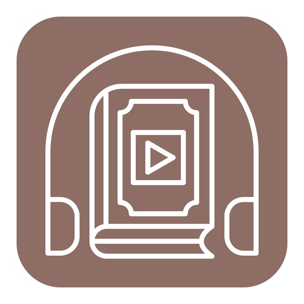 El icono vectorial del libro de audio se puede utilizar para el conjunto de iconos de educación en línea